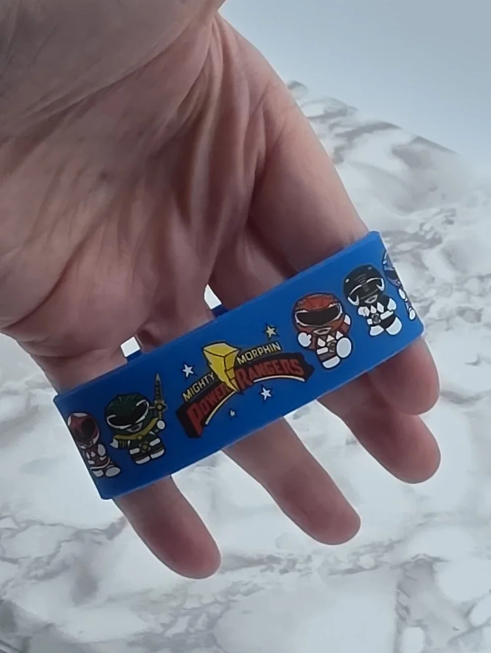 Mighty Morphin Power Rangers Blue Chibi-Style Rangers Wristband - Picture 5 of 5